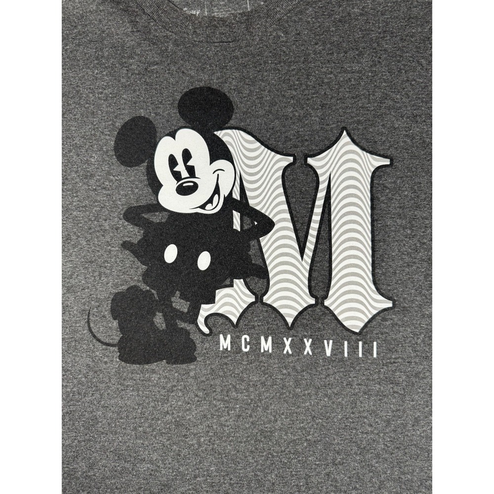 Neff x Disney Tee Shirt Charcoal Grey Mickey Mouse Graphic Print Mens Size Large - Picture 6 of 11